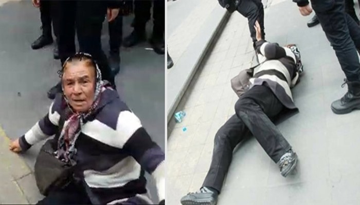 Polis, KHK mağdurunun annesini yerlerde sürükledi