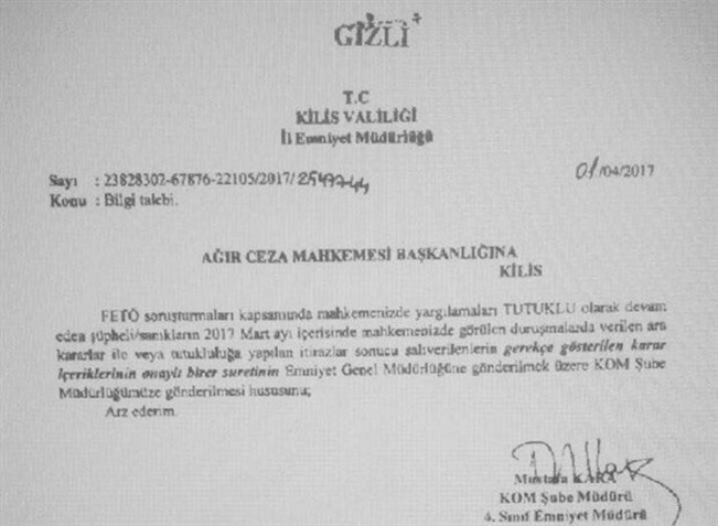 Emniyetten Mahkemeye “sanıkları neden bıraktınız, açıklayın” talimatı