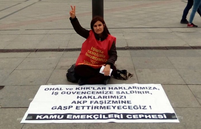 ‘İşimi istiyorum’ eylemi yapan KHK mağduru öğretmen tutuklandı