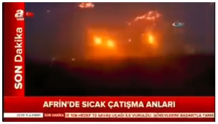 A Haber ‘Afrin’de sıcak çatışma’ diye, Azerbaycan-Ermenistan Savaşına ait görüntüleri verdi
