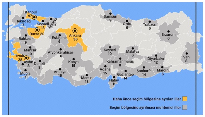 AKP ve MHP ittifakı için seçim sistemi değişiyor; 31 ilde seçim bölgeleri oluşturuyor