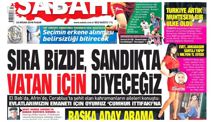 Sabah şehitlerin babalarını manşet yaptı, Erdoğan’a oy istedi: “200 şehit bunun için miydi?”