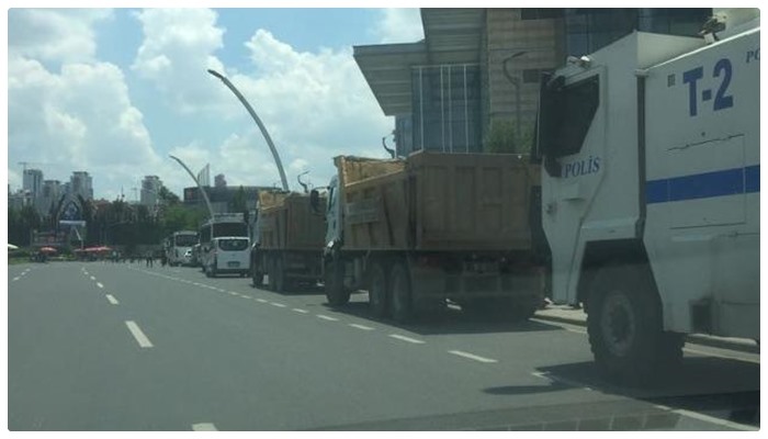 Saray’a kamyonlu, YSK’ya barikatlı önlem