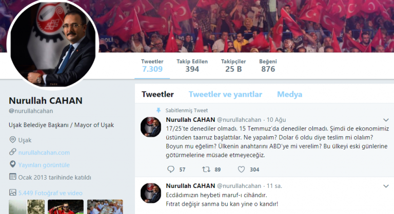 Bu da AKP’li belediye başkanının dolar eylemi: Twitter’i cezalandıracağını twitter’dan açıkladı