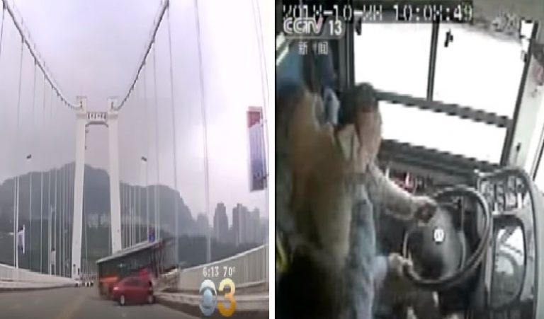 Yolcu ile kavga eden şoför direksiyonu kırdı, otobüs köprüden uçtu