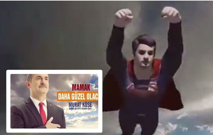 Bu video sosyal medyanın dilinde: Süpermen’in Kripton gezegenine olan hasretini AKP’li Başkan adayı giderdi!