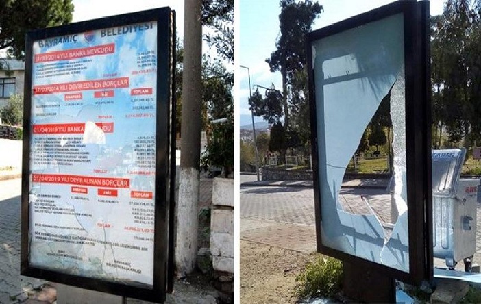 AKP’nin borcunu afişle duyurdu, birgün sonra bilboardlar böyle parçalandı