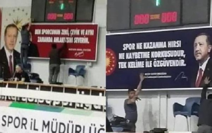 Atatürk’ün sözünü indirip yerine Erdoğan’ın sözünü astılar