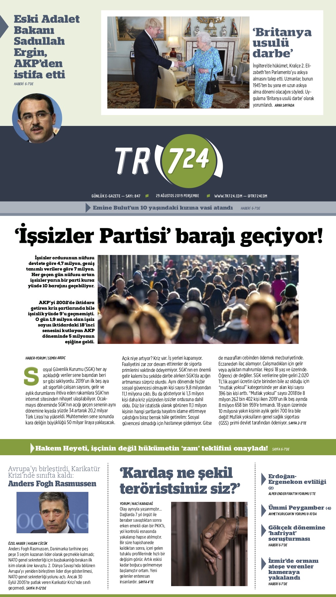 tr724 egazete 29 ağustos 2019