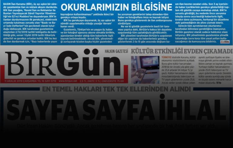 Basın İlan Kurumu’ndan muhalif Birgün’e ilan yaptırımı!