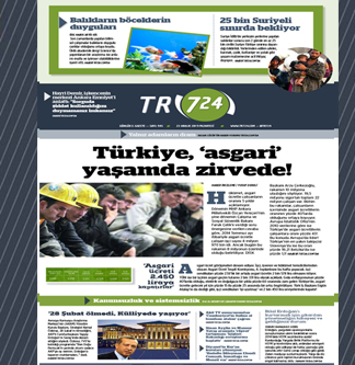 Tr724 | 23 Aralık 2019 Pazartesi 1.SAYFA