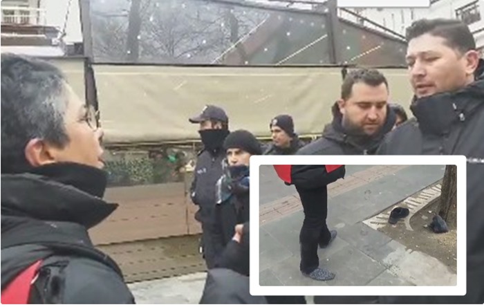 Polis Acun Karadağ’ı yerde sürükledi, ayakkabılarını çıkardı