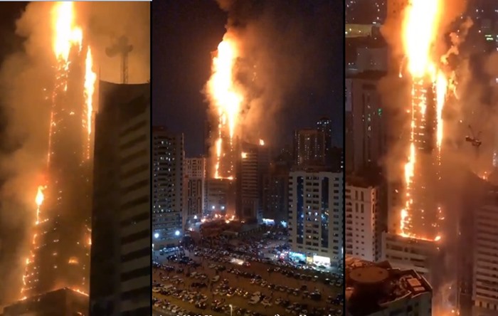 Dev gökdelende yangın