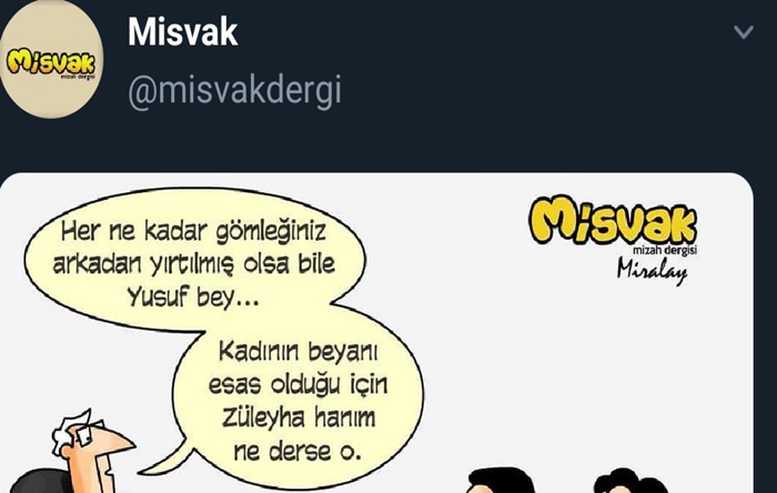 Hz. Yusuf kıssasını karikatür yapan Misvak dergisinin hesabı kısıtlandı