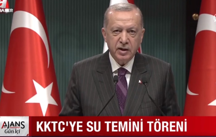 Saray’da patlayan Kıbrıs su hattı borusunun tamir töreni!