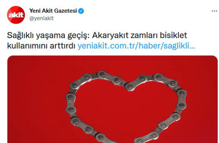 Yeni Akit, zamları böyle gördü: ‘Sağlıklı yaşama geçiş; akaryakıt zamları bisiklet kullanımını arttırdı’