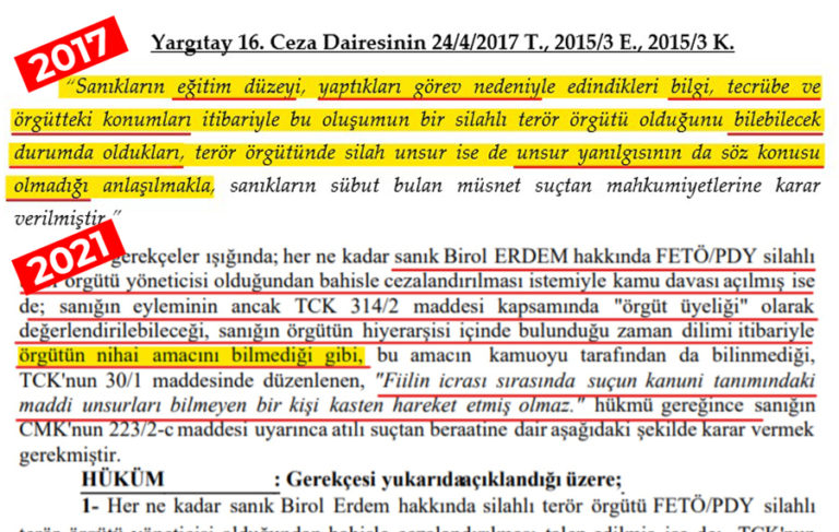 İşte belgesi; Yargıtay Ceza Genel Kurulu’nda ‘adamına göre’ hukuk