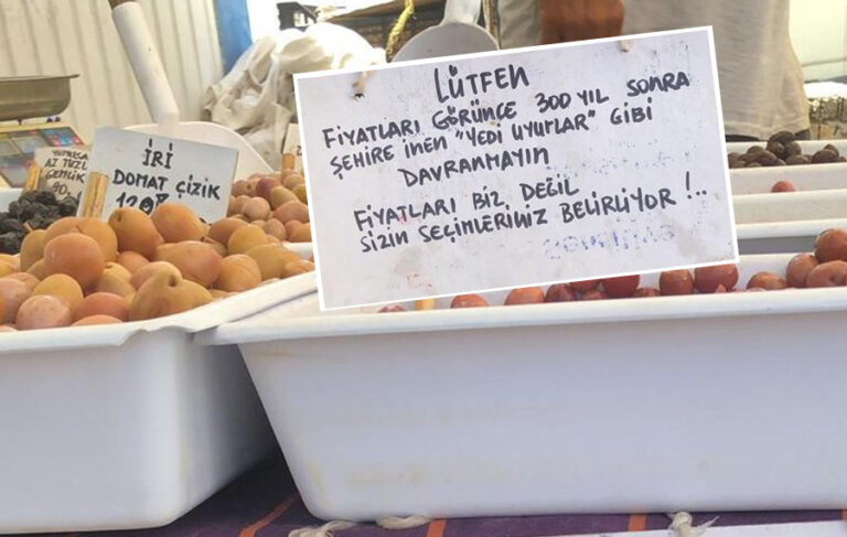 Pazarcıdan yüksek fiyatlara tepki gösteren vatandaşlara etiket!