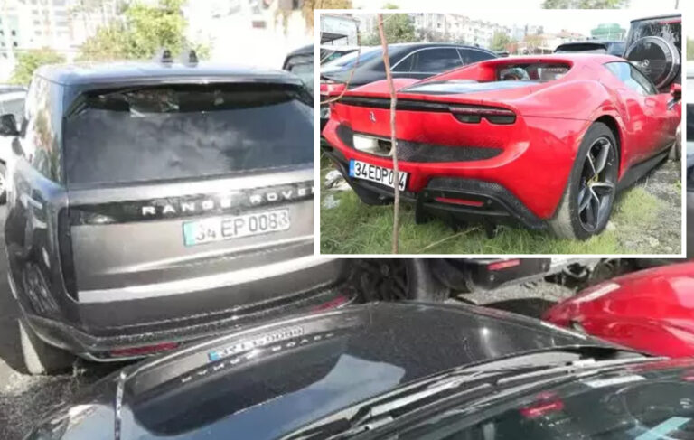 Polat çiftinin lüks araçları yediemin otoparkına çekildi
