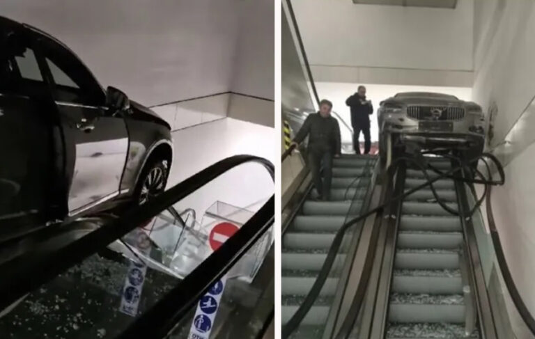 Şişli’de otomobil AVM’nin yürüyen merdivenine daldı: 3 yaralı