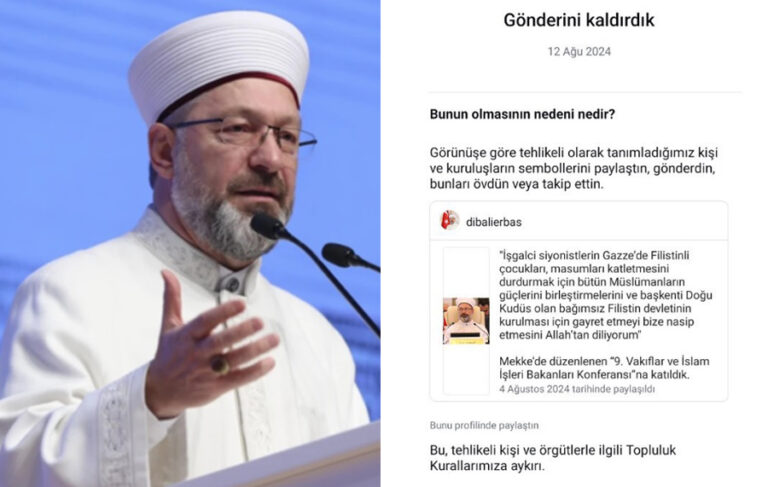 Instagram, Ali Erbaş’ın İsrail’i kınadığı paylaşımları yayından kaldırdı