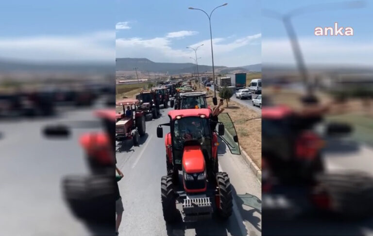 Bir çiftçi eylemi de Kahramanmaraş’ta: Çiftçiler traktörlerle yolu kapattı