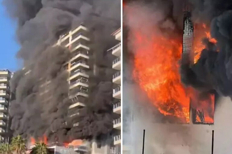 Antalya’da 12 katlı otel inşaatında yangın paniği: Mahsur kalan 4 işçi kurtarıldı