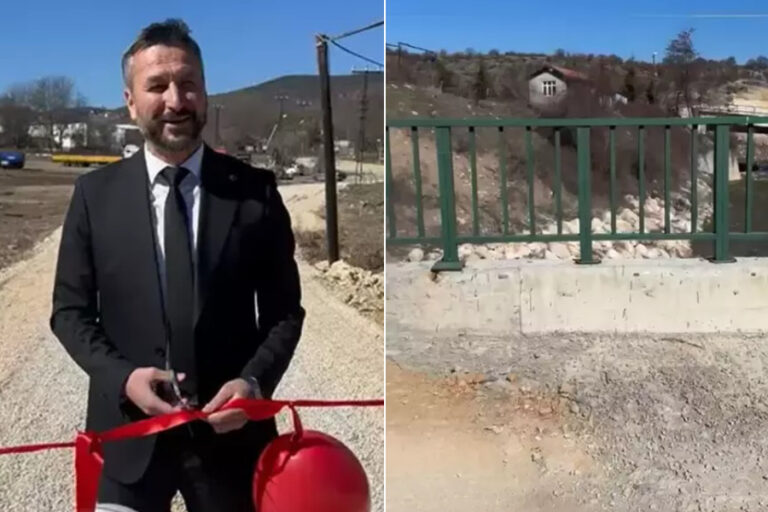 AKP’li Belediye Başkanı kalabalığın tepkisinden rahatsız oldu; köprüyü tek başına açtı