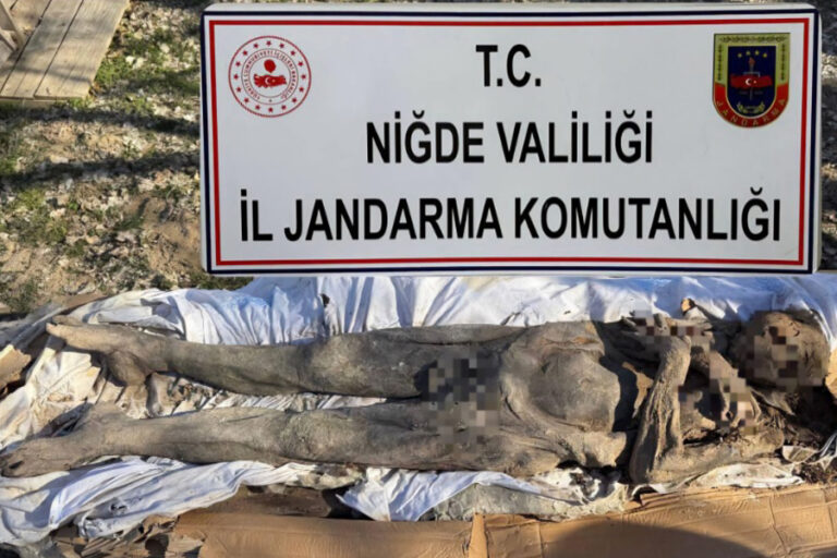 Niğde’de Orta Çağ’a ait mumyayı satmaya çalışan kişilere operasyon: 6 gözaltı