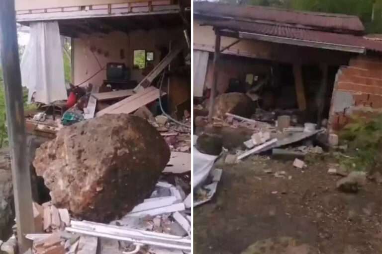 Rize’de heyelan: Yamaçtan kopan kayalar eve çarptı