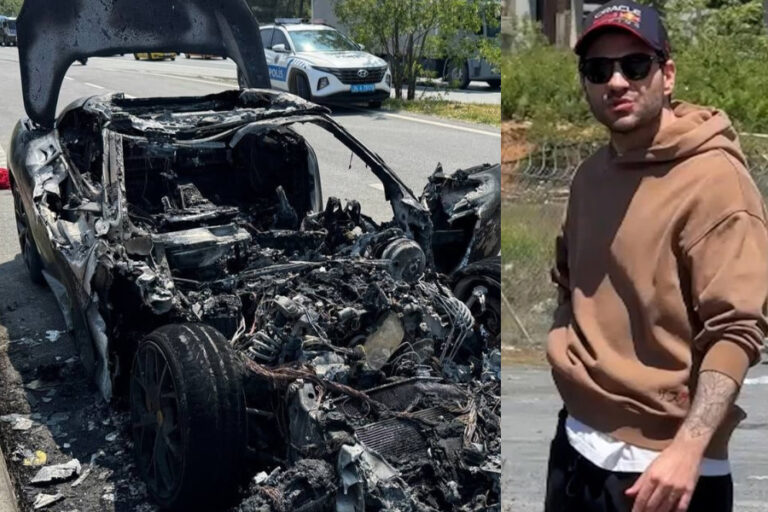 Beşiktaş Başkanı Serdar Adalı’nın oğlu ölümden döndü: 20 milyonluk Ferrari’si cayır cayır yandı