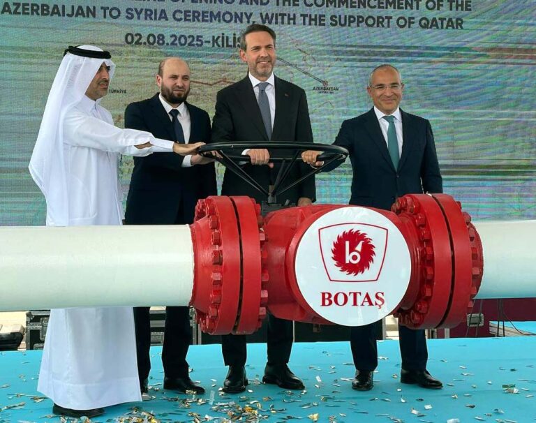 Azerbaycan gazı Türkiye üzerinden Suriye’ye ulaşmaya başladı