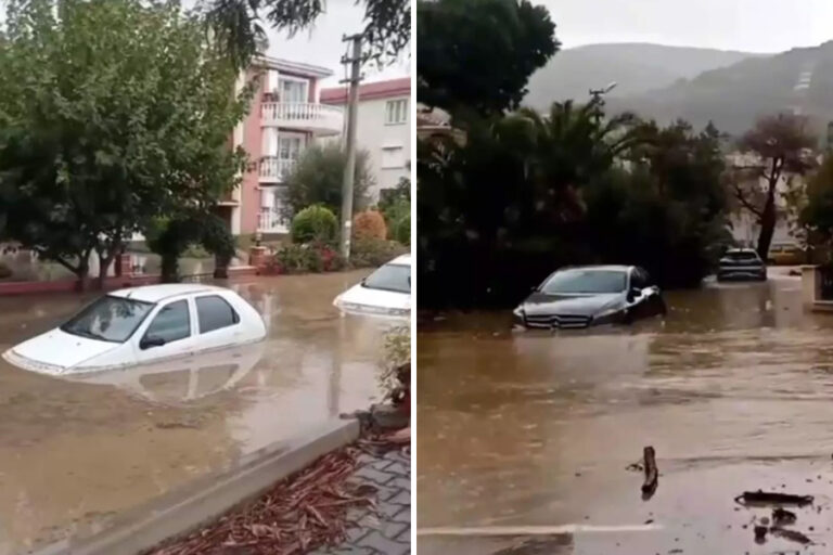 İzmir’de sağanak yağış hayatı felç etti: Foça’da araçlar sele kapıldı, 1 kişi kayıp