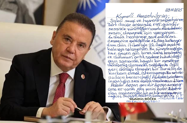 Muhittin Böcek, cezaevinden not gönderdi: “22 ilaçla ayakta kalmaya çalışıyorum”