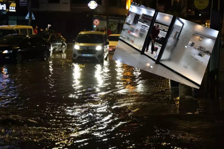 İzmir’de sağanak: Yollar göle döndü, ev ve iş yerlerini su bastı