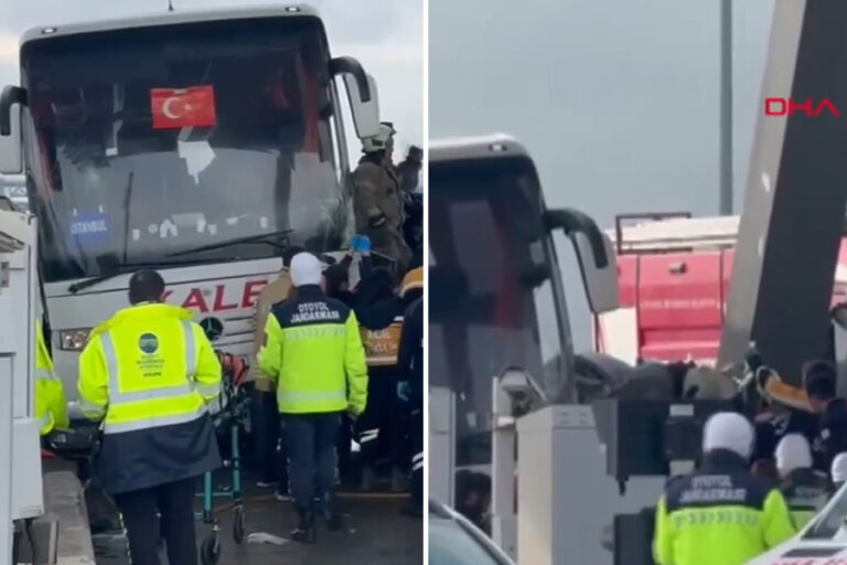 Silivri Kuzey Marmara Otoyolu’nda otobüs otomobile çarptı: 2 ölü, 1 yaralı