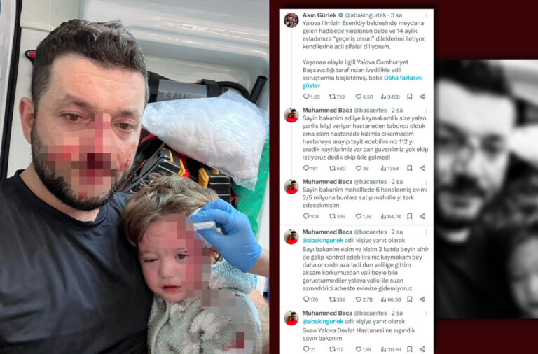 Kızıyla birlikte darp edilen babanın, Akın Gürlek’e cevap tweet’leri sildirildi!