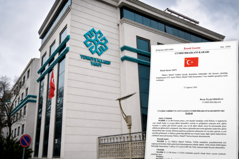 Maarif Vakfı’na MEB bütçesinden 2026 için 7 milyar 513 milyon TL aktarılıyor