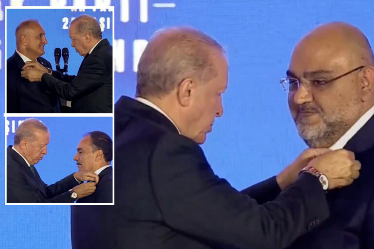 Erdoğan, AKP’ye geçen 3 milletvekili ve 7 belediye başkanına rozet taktı