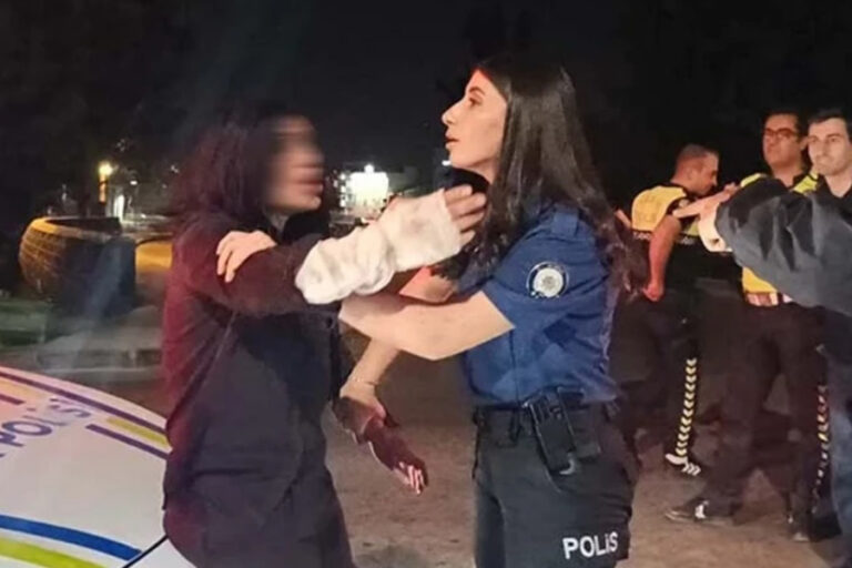 Ters yöne giren sürücü polise direnip, gazetecilere tükürdü